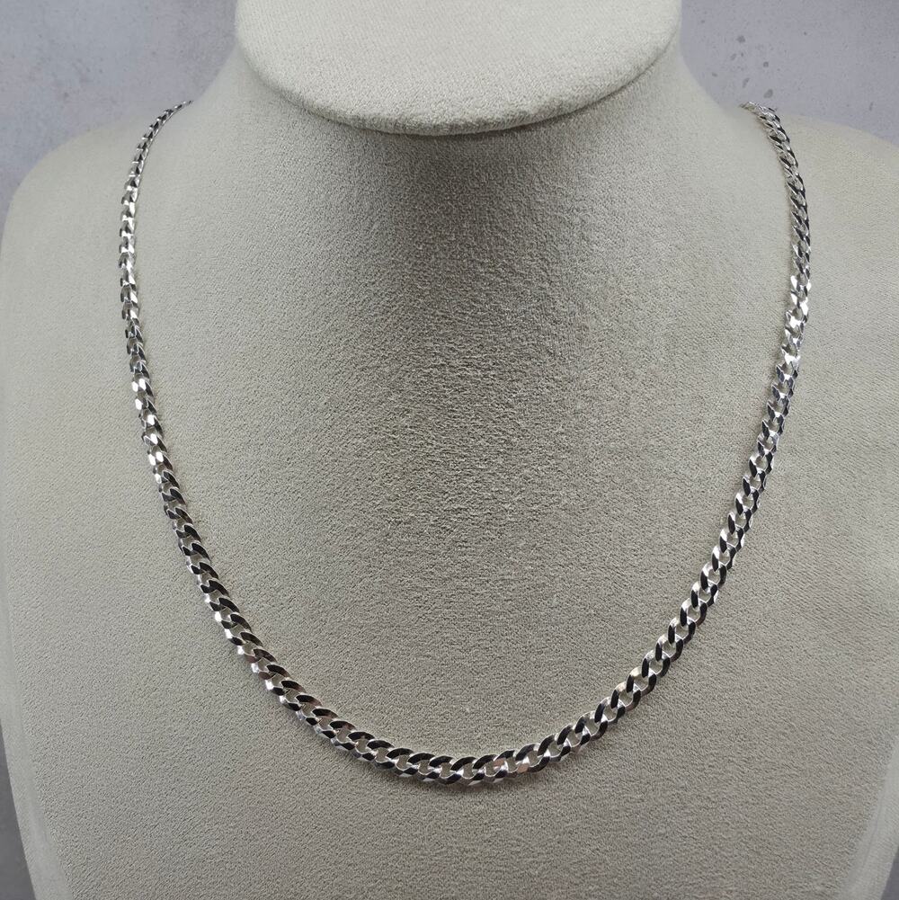 22" Flat Cuban Curb Chain 4.3mm 925 Sterling Silver Necklace 10g